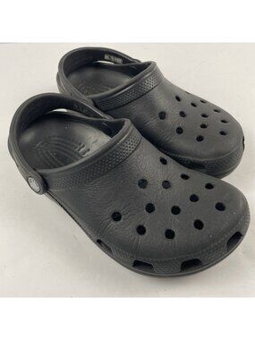 Crocs Classic Clog Adult M6 W8 Black Rubber Slip-On Low Top Shoes Comfort